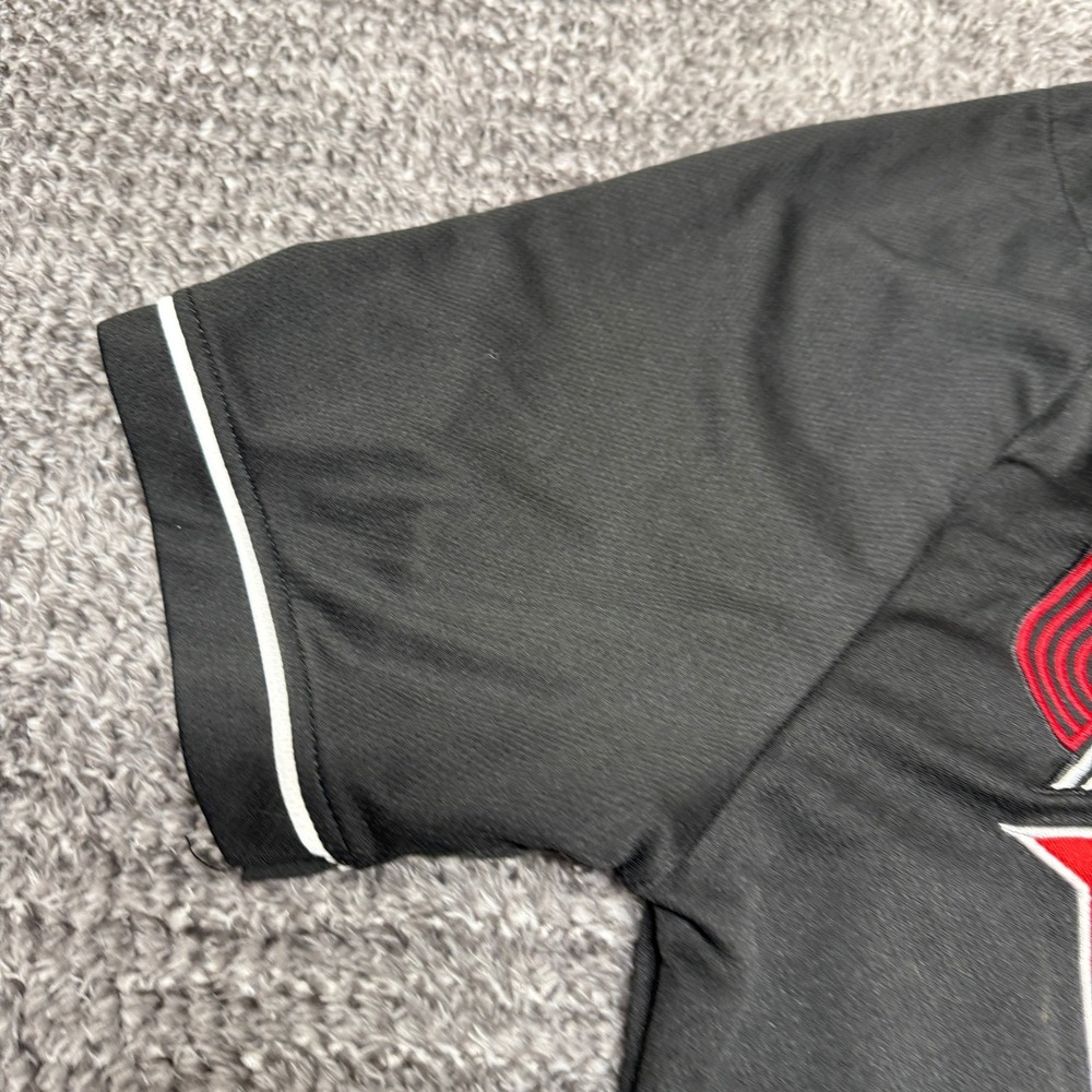 Ultra Game Portland Trail Blazers Mens Small Black Red White Baseball Jersey - Picture 5 of 9